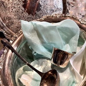 vintage silver punch bowl plate 12 silver drinking cups & silver ladle.